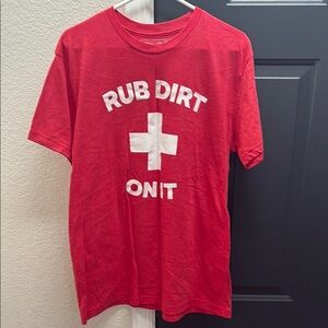 Red Graphic T-Shirt with White Text